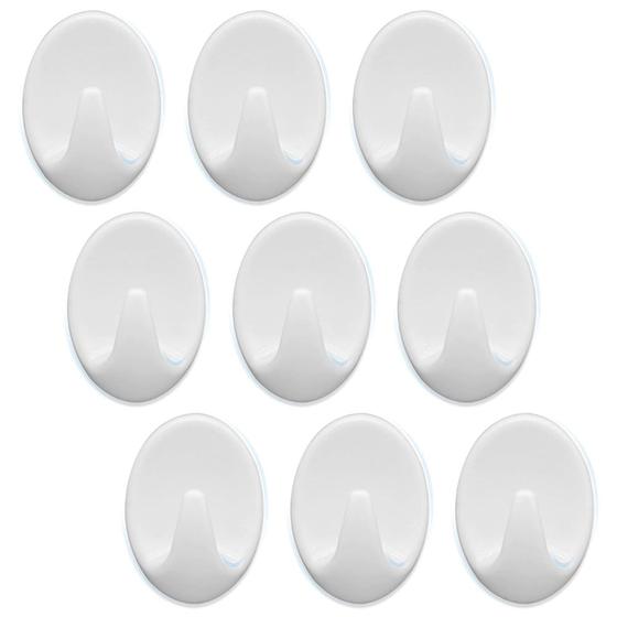Imagem de Kit 9 Ganchos Multiuso com Adesivo Forte Fixação até 1KG