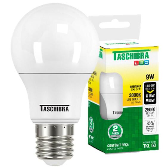 Imagem de Kit 9 Lampada Led Bulbo Pera 9w E27 Branca Quente 3000k