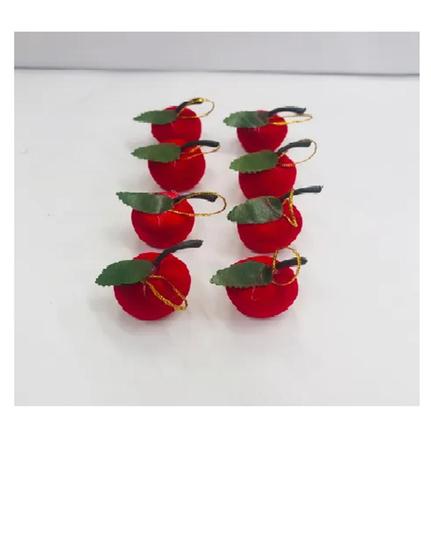 Imagem de Kit 9 Mini Maças Vermelhas Decorativa Natalina Pendurar