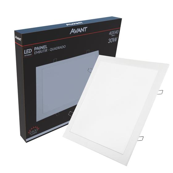 Imagem de Kit 9 Painel Quadrado Embutir 30w 40x40 Branco Frio 6500K Ultra Slim