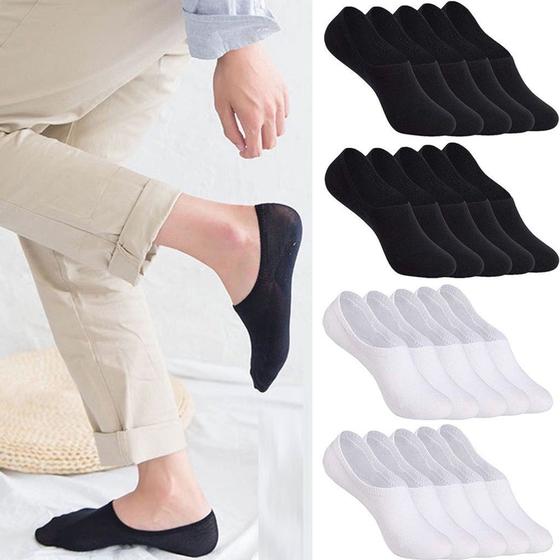 Imagem de Kit 9 pares meias sapatilha masculinas invisível básica esporte