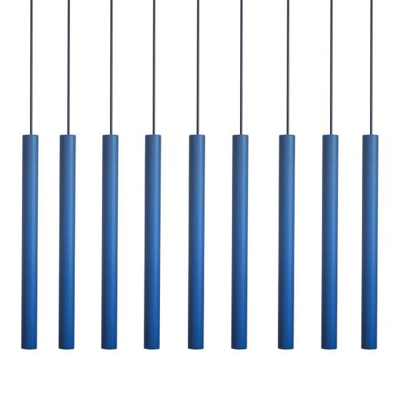 Imagem de Kit 9 Pendente Luminária Tubo Azul 50 Cm