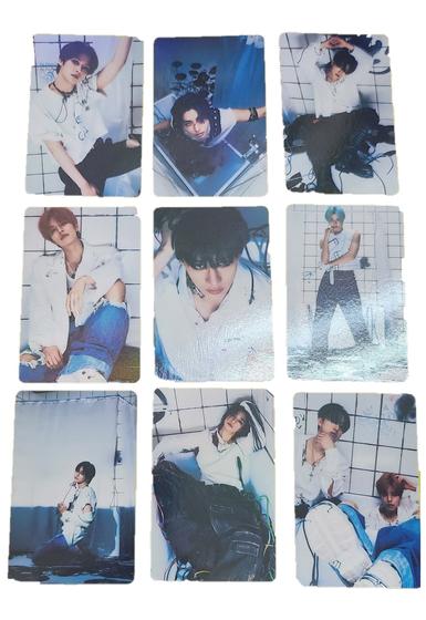 Imagem de Kit 9 Photocards Straykids Idol Kpop Colecionáveis Dupla Face (8x5cm)