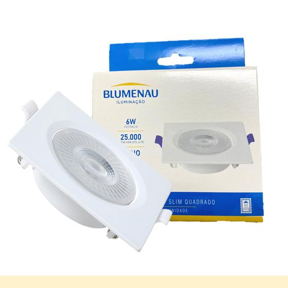 Imagem de Kit 9 Spot Super Led Quadrado Embutir 6w Branco Neutro 4100K