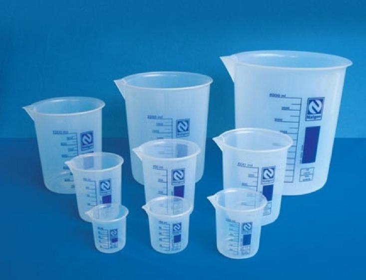 Imagem de Kit 9 Un Copos Becker De 50ml A 4000ml, Graduados, em Polipropileno Atóxico (PP), Marca Nalgon