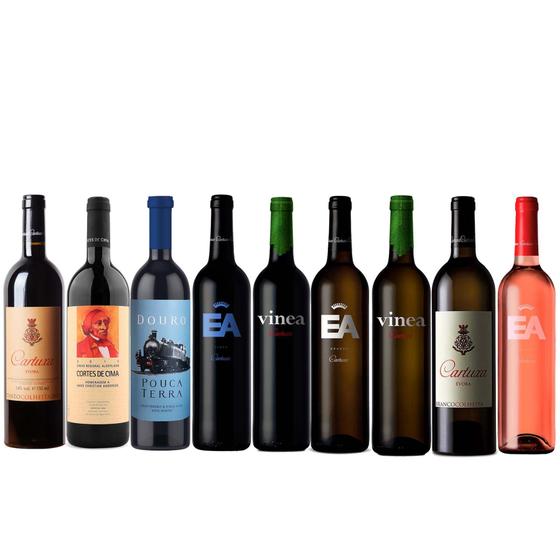 Kit Vinhos Portugueses Tinto Branco Ros Alentejo Douro Cartuxa Cortes De Cima Quanta Terra