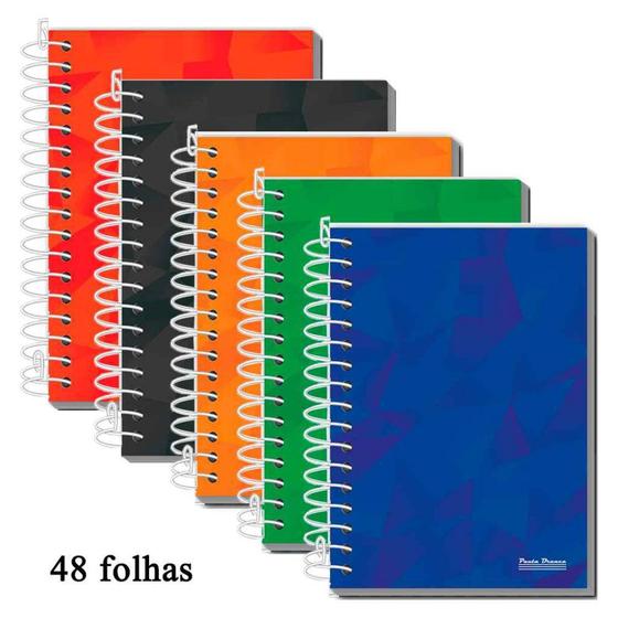 Imagem de Kit 90 caderno caderneta de anotações espiral 48 folhas