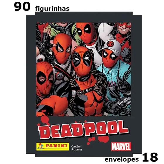 Imagem de Kit 90 Figurinhas Deadpool Marvel Uma História Em Quadrinhos