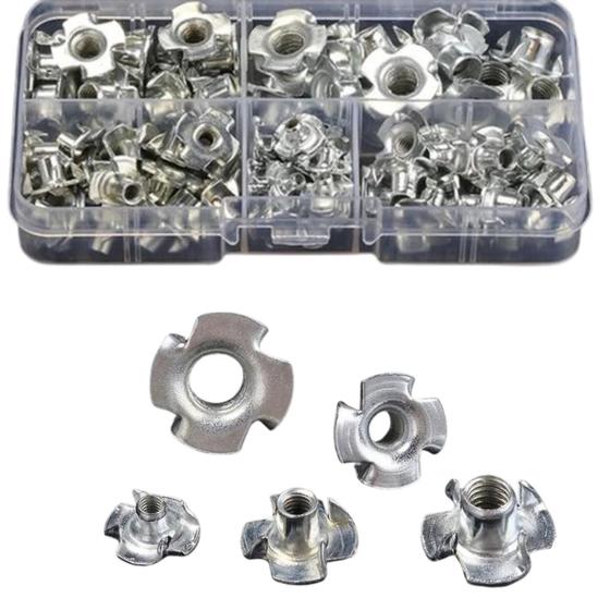 Imagem de KIT 90 PORCAS COM GARRA PARA MADEIRA m3/m4/m5/m6/m8