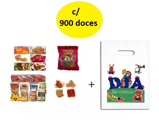 Imagem de Kit 900 Doces Dia das Crianças+ sacolas p/ 100 pessoas