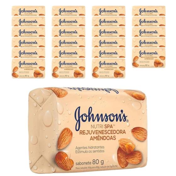 Imagem de Kit 96 Sabonetes Johnson's Amendoas Doces 80g