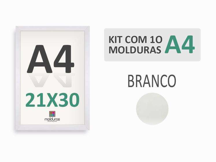 Kit A4 21x30 Cm 10 Molduras Com Vidro P/ Imagem Certificado Menor preço em Kit A4 21x30 Cm 10 Molduras Com Vidro P/ Imagem Certificado