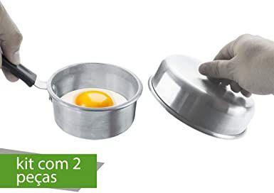 Imagem de Kit Abafador De Hamburguer Lanche + Modelador De Fritar Ovos Para Chapa Lanchonetes Restaurantes