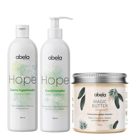 Imagem de Kit Abela HOPE Shampoo Condicionador e Magic Butter 500g