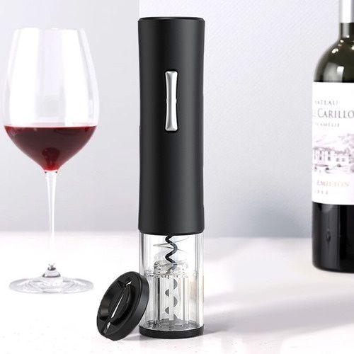 Imagem de Kit Abridor Vinho Garrafa Automático Elétrico + Tampa Rolha Para Vinho Champanhe Com Trava