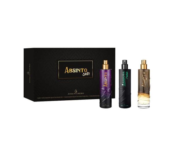 Imagem de Kit Absinto Shot Feminino Água De Cheiro 3 Deo Colônias 30Ml