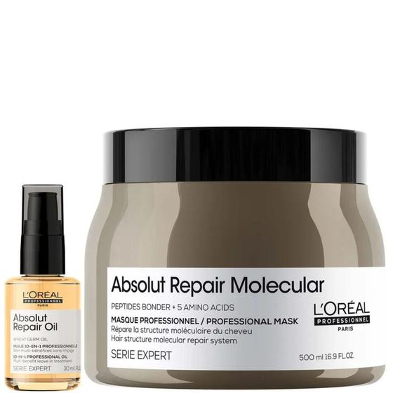 Imagem de Kit Absolut Repair Máscara Molecular 500ml + Óleo 10 em 1 de 30ml