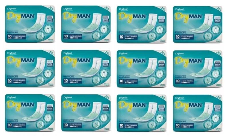 Imagem de kit Absorvente Adulto Masculino Dry Man (12 Pacotes C/10 Un)