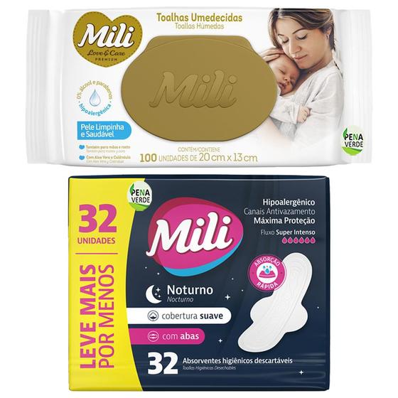 Kit Absorvente Noturno C/om Abas 32 Unidades Com Extrato de Algodão ...