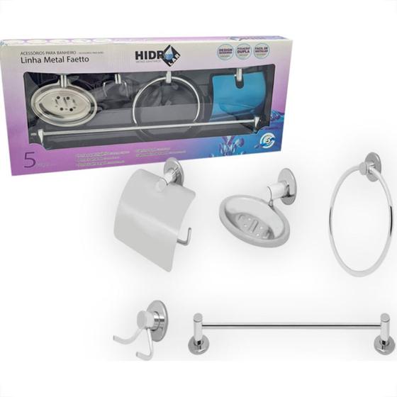 Imagem de Kit Aces.P/Wc Hidrolar Inox  5Pc