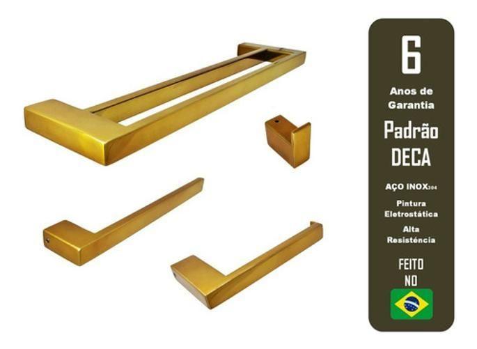 Imagem de Kit Acessórios Banheiro Guriri 80Cm Red Gold Pd Deca 4 Peças