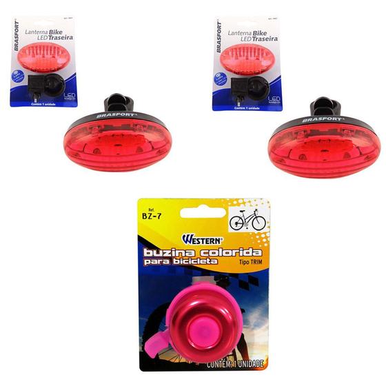 Kit Acessórios Bicicleta Lanterna Led Traseira Sinalizador buzina bike Campainha Businasp Menor preço em Kit Acessórios Bicicleta Lanterna Led Traseira Sinalizador buzina bike Campainha Businasp