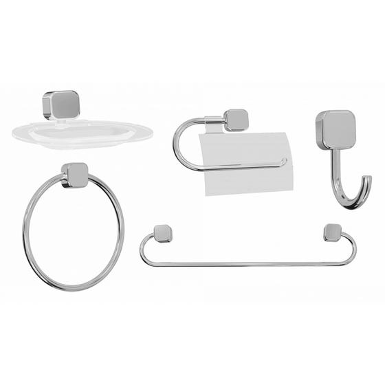 Imagem de Kit Acessórios Para Banheiro 5 Peças Japi Samba Quadrado