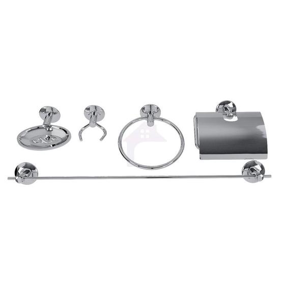 Imagem de Kit Acessórios Para Banheiro Aço Inox 5 Peças Junior Cod02
