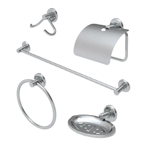 Kit Acessórios Para Banheiro Aço Inox 5 Peças - PlusHidraulica Menor preço em Kit Acessórios Para Banheiro Aço Inox 5 Peças - PlusHidraulica