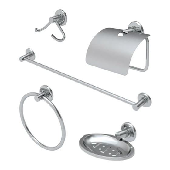 Imagem de Kit Acessórios Para Banheiro Aço Inox 5 Peças