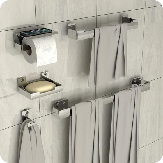 Kit Acessórios Para Banheiro Inox Com Adesivo 5 Peças ELG é ruim? Kit Acessórios Para Banheiro Inox Com Adesivo 5 Peças ELG é boa?