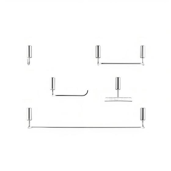 Imagem de Kit Acessórios Para Banheiro Modelo Idea 5 Peças Cromado Chrome - Docol