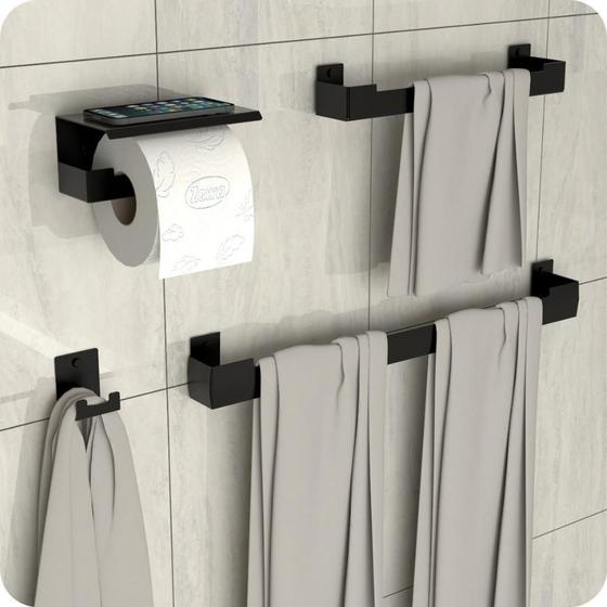 Kit Acessórios Para Banheiro Preto Fosco 4 Peças ELG é ruim? Kit Acessórios Para Banheiro Preto Fosco 4 Peças ELG é boa?