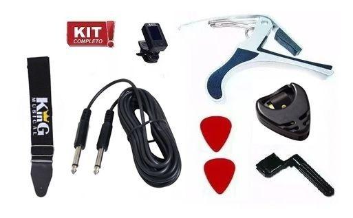 Kit Acessórios Violão Encordoador Cabo Afinador Palheta Capo Menor preço em Kit Acessórios Violão Encordoador Cabo Afinador Palheta Capo