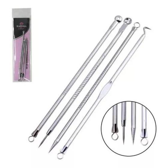 Kit Acne Extrator Removedor de Cravos e Espinhas 4 Peças Menor preço em Kit Acne Extrator Removedor de Cravos e Espinhas 4 Peças