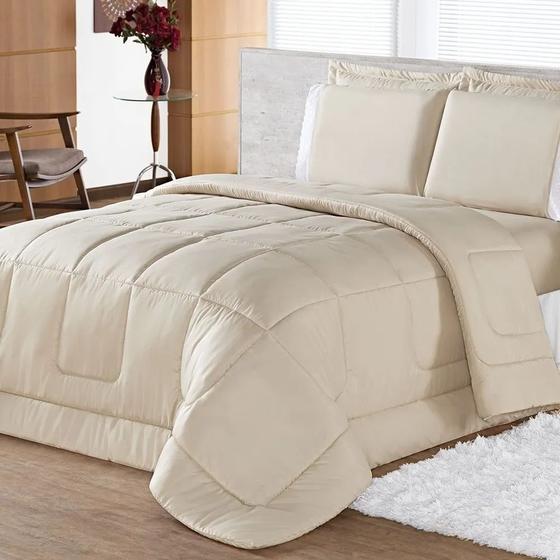 Kit Aconchego Casal Queen Edredom + Jogo Lençol Roupa De Cama Avelã Menor preço em Kit Aconchego Casal Queen Edredom + Jogo Lençol Roupa De Cama Avelã