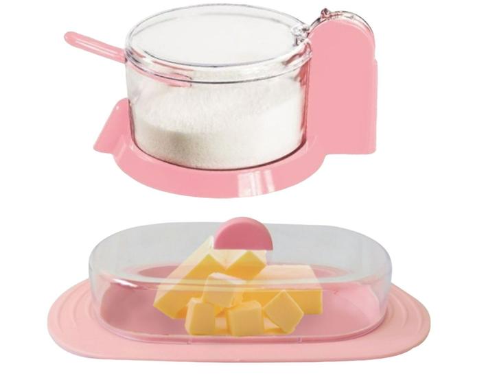 Imagem de Kit Açucareiro com Colher + Manteigueira com Espátula Linha Cril