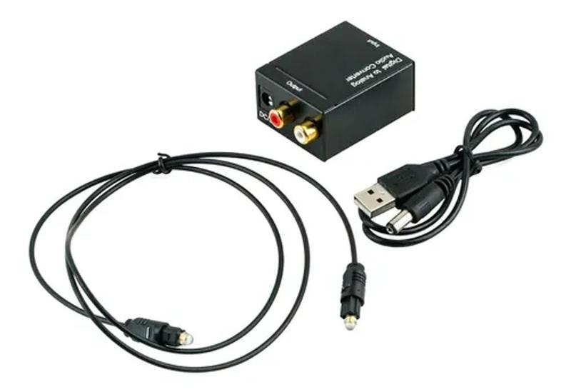 Imagem de Kit Adaptador De Áudio Toslink Digital Para Rca e Cabo Óptico