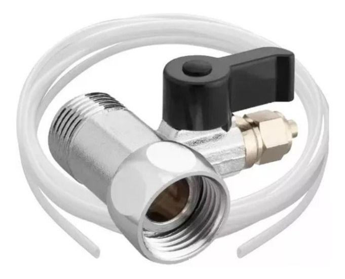 Imagem de Kit Adaptador Válvula 1/2 P/ 1/4 Com Registro E Mang 5 Mts