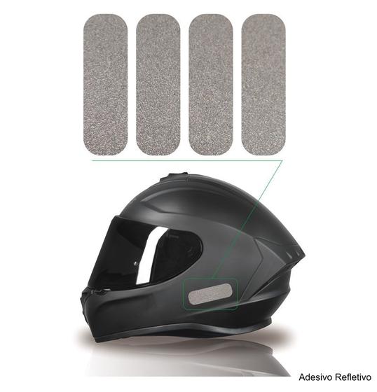 Imagem de Kit Adesivo Capacete Refletivo Moto Prata