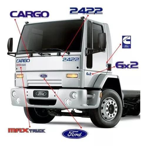 Imagem de Kit Adesivo Emblema Resinado Ford Cargo 2422e Max Truck 6x2