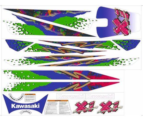 Imagem de Kit Adesivo Faixa Jet Ski Kawasaki Xi 94 Azul