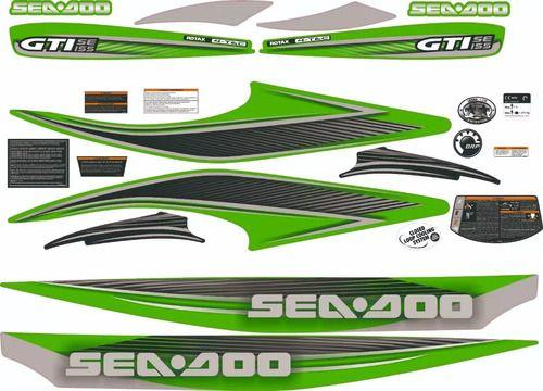 Imagem de Kit Adesivo Faixa Jet Ski Seadoo Gti Se 155 2009 Verde