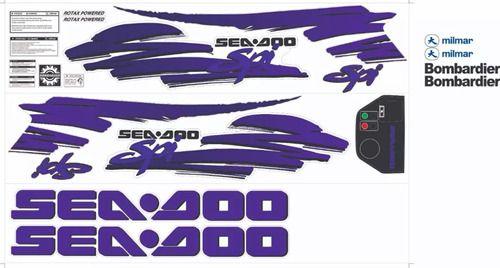 Imagem de Kit Adesivo Faixa Jet Ski Seadoo Spx Para Spi Roxo