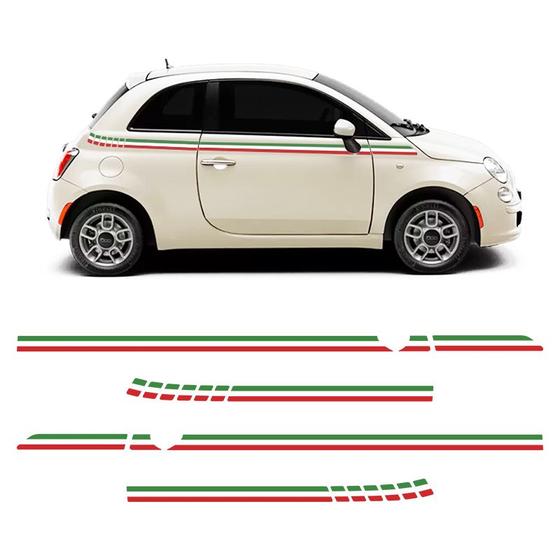 Kit Adesivo Faixa Lateral Fiat 500 Itália Modelo Original Menor preço em Kit Adesivo Faixa Lateral Fiat 500 Itália Modelo Original