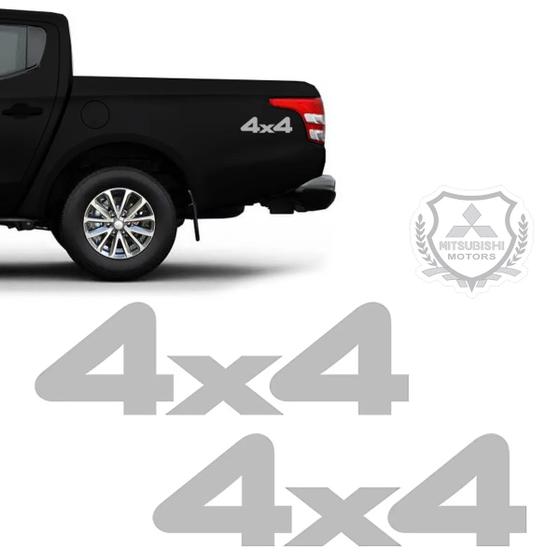 Imagem de Kit Adesivo L200 Gls 4x4 Turbo Emblema Mitsubishi Preto