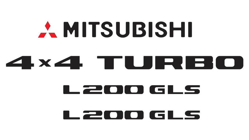 Kit Adesivo L200 Gls 4x4 Turbo Emblema Mitsubishi Preto Menor preço em Kit Adesivo L200 Gls 4x4 Turbo Emblema Mitsubishi Preto