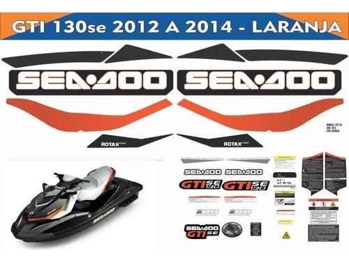 Imagem de Kit Adesivo Seadoo Gti 130se 2012 A 2014 Laranja