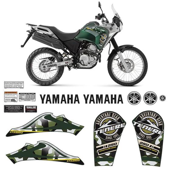 Imagem de Kit Adesivo Tenere 250 2018/2019 Moto Yamaha Emblemas Tanque