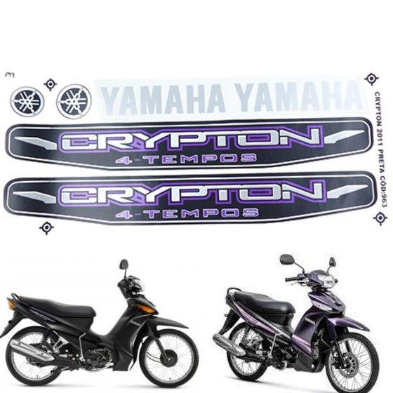 Imagem de Kit adesivo yamaha crypton t115 2011 preto